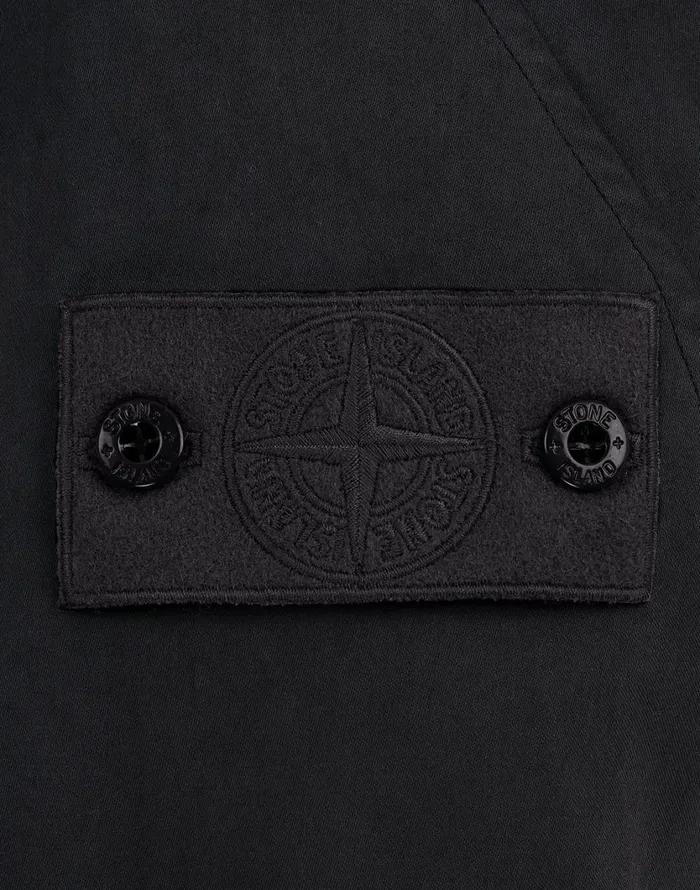 441F1 Raso Gommato Double Ghost Piece Hooded Jacket In BlackJackets Black Mens Stone Island Coats and Jackets