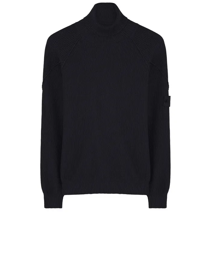582Fa Turtleneck Jumper In BlackKnitwear Black Mens Stone Island Knitwear