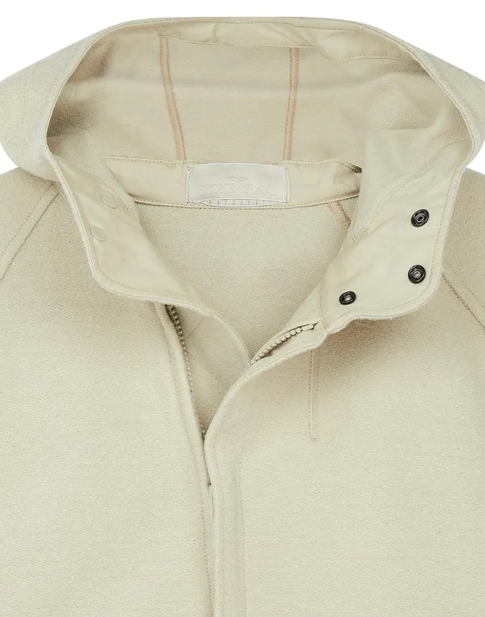 651F5 Hooded Full Zip Sweatshirt In BeigeSweatshirts Beige Mens Stone Island Sweatshirts