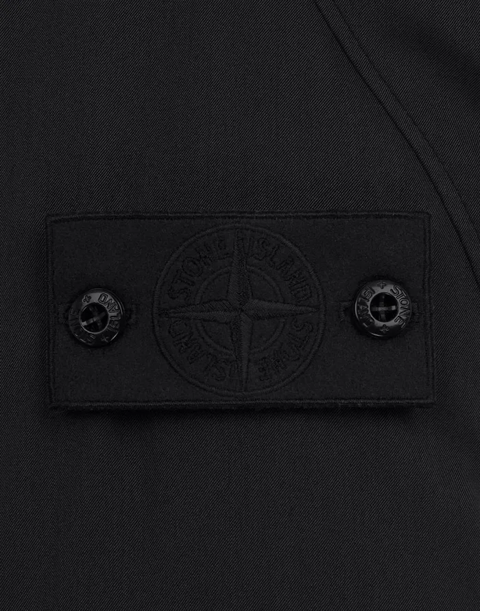 716F2 Stretch Wool NylonTc Down Ghost Piece Fishtail Parka In BlackJackets Black Mens Stone Island Coats and Jackets