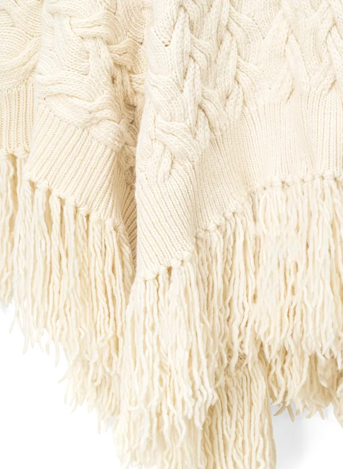 ALC Accessories Emilia Wool Cable Poncho Off White 8211 Women
