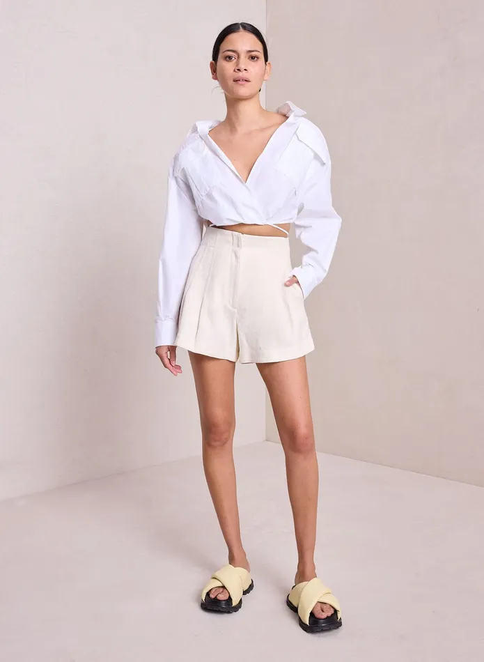 ALC Bottoms Bennett Linen Short Ecru 8211 Women
