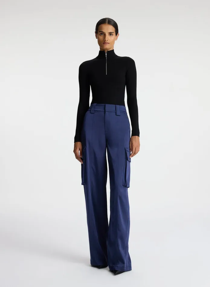 ALC Bottoms Bryan Satin Cargo Pant Evening Blue 8211 Women