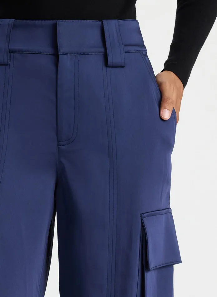 ALC Bottoms Bryan Satin Cargo Pant Evening Blue 8211 Women