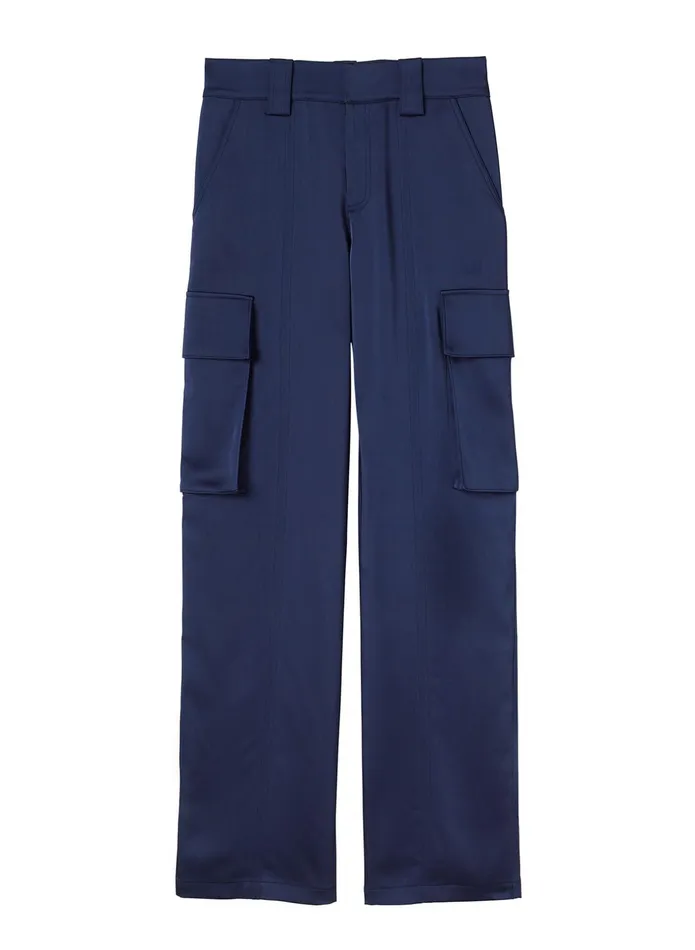 ALC Bottoms Bryan Satin Cargo Pant Evening Blue 8211 Women