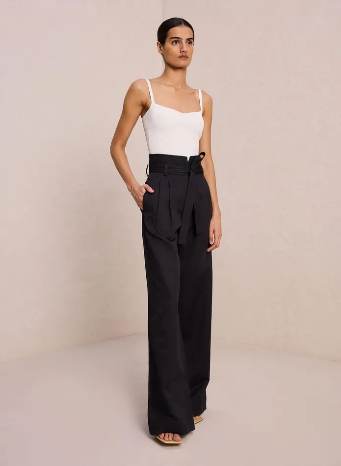 ALC Bottoms Emily Cotton Linen Pant Black 8211 Women