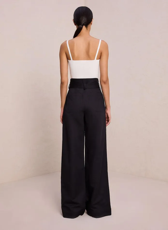 ALC Bottoms Emily Cotton Linen Pant Black 8211 Women