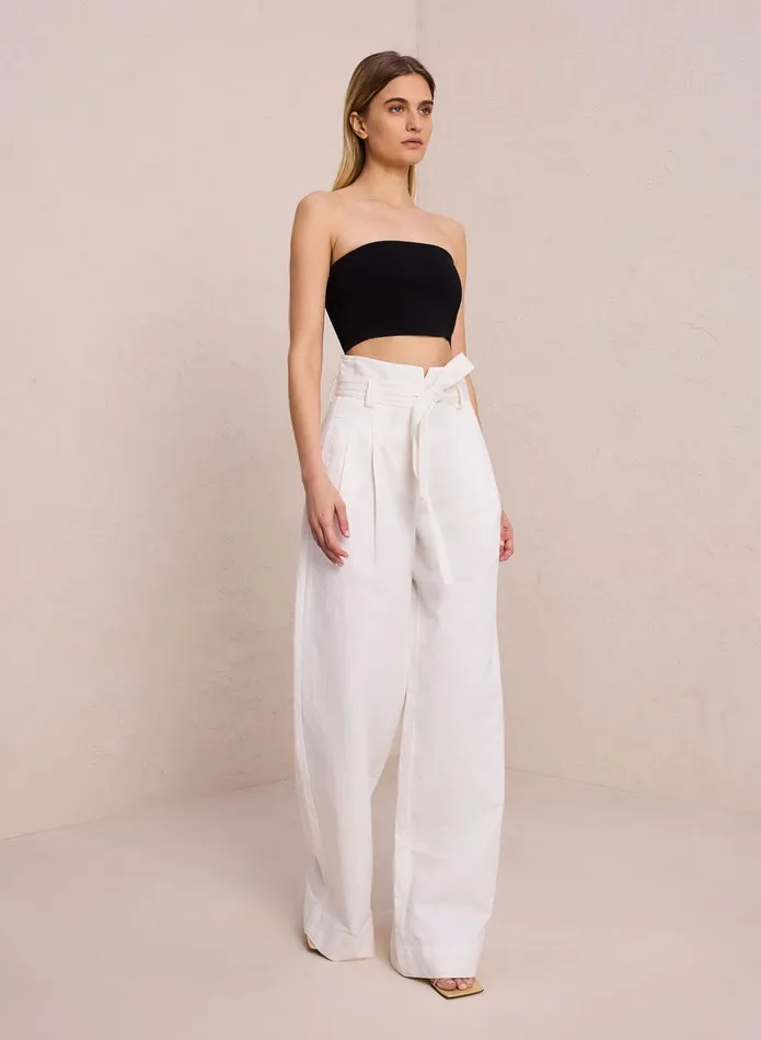 ALC Bottoms Emily Cotton Linen Pant White 8211 Women