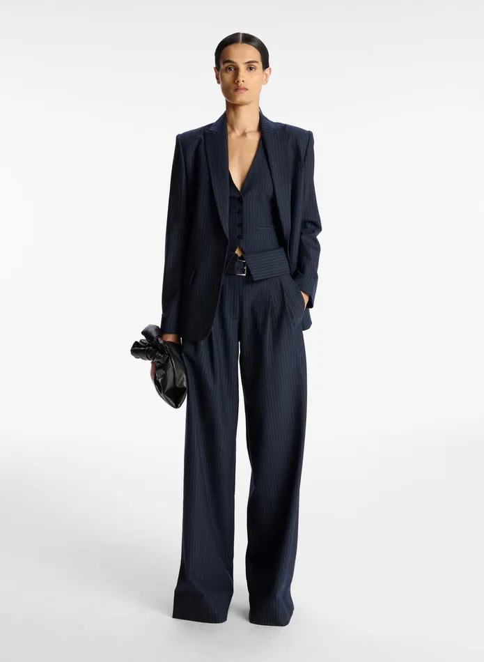 ALC Bottoms Emma Pinstripe Pant Navy 8211 Women