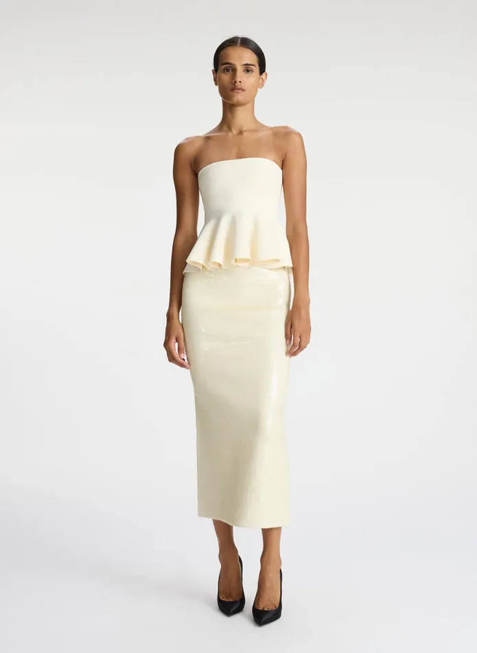 ALC Bottoms Joan Sequin Knit Skirt Cream 8211 Women