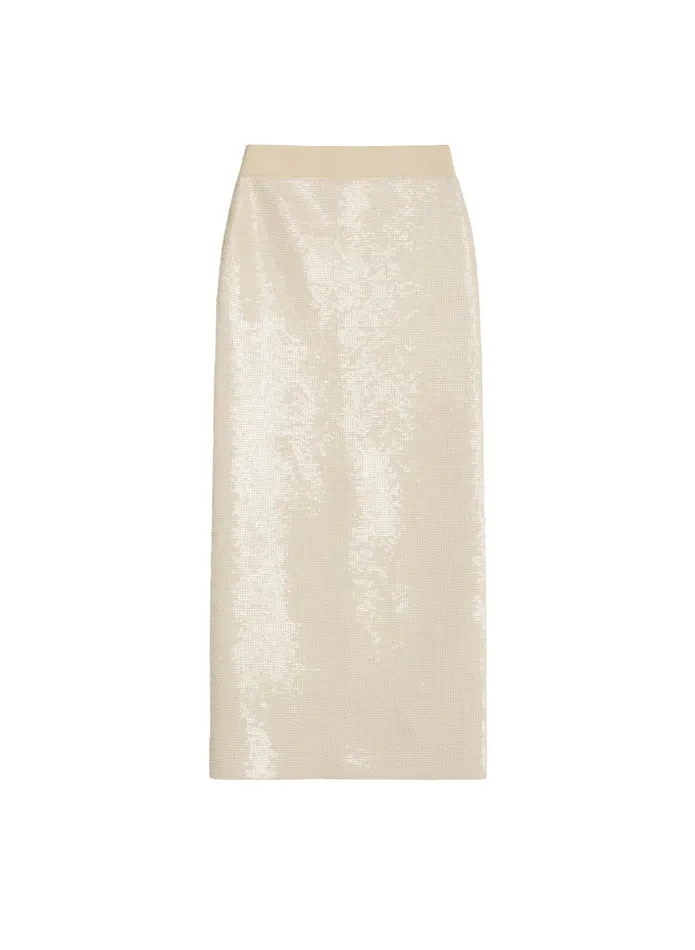 ALC Bottoms Joan Sequin Knit Skirt Cream 8211 Women