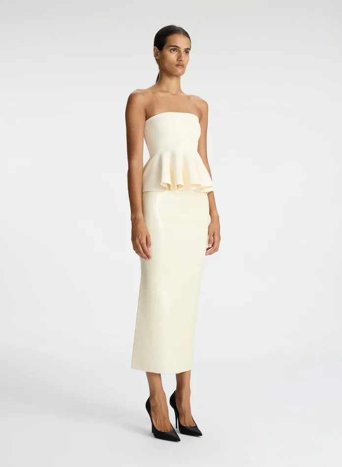 ALC Bottoms Joan Sequin Knit Skirt Cream 8211 Women