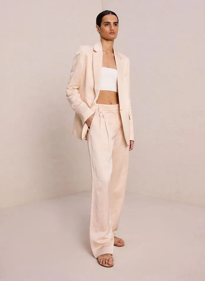 ALC Bottoms Mateo Linen Shine Pant Light Buff 8211 Women