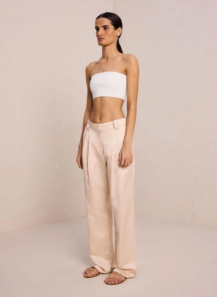 ALC Bottoms Mateo Linen Shine Pant Light Buff 8211 Women