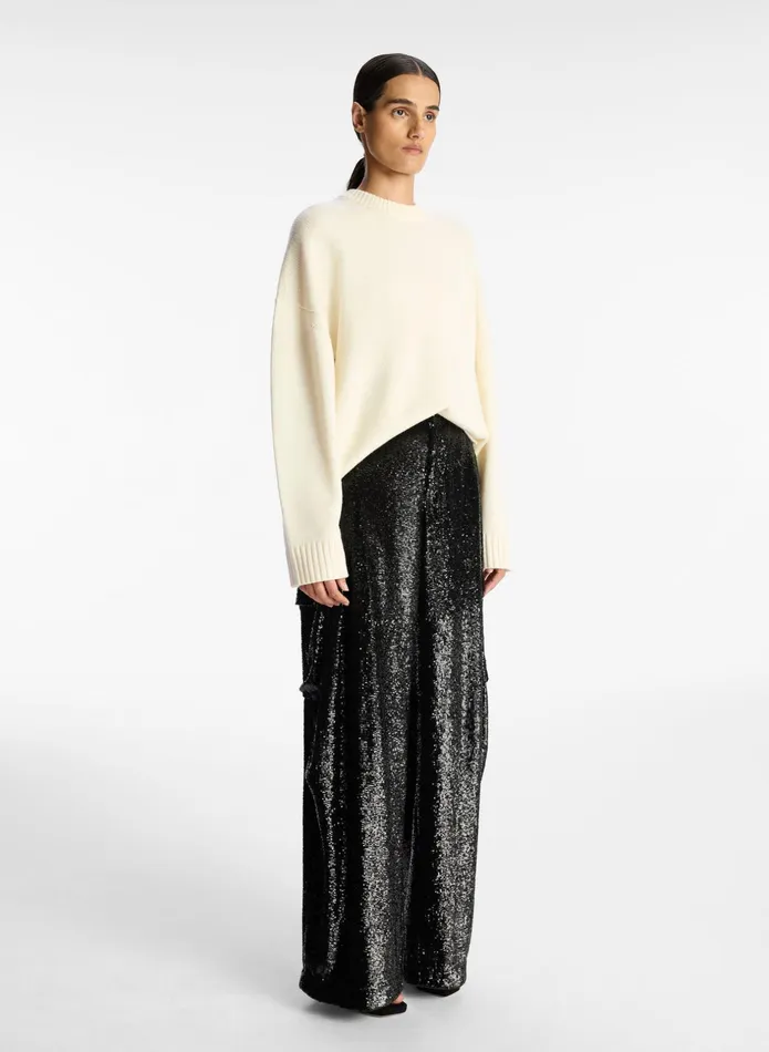 ALC Bottoms Megan Sequin Cargo Pant Black 8211 Women