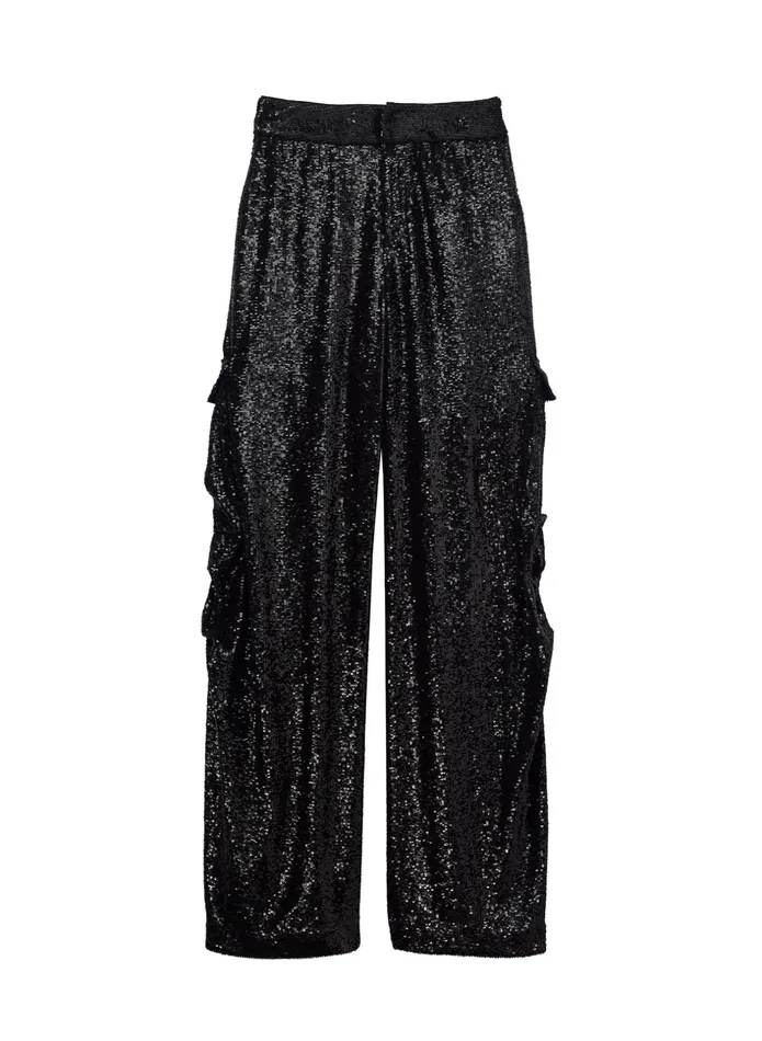 ALC Bottoms Megan Sequin Cargo Pant Black 8211 Women
