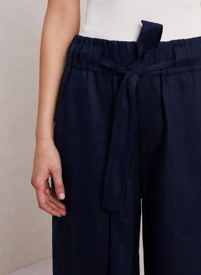 ALC Bottoms Naomi Linen Wide Leg Pant Midnight 8211 Women