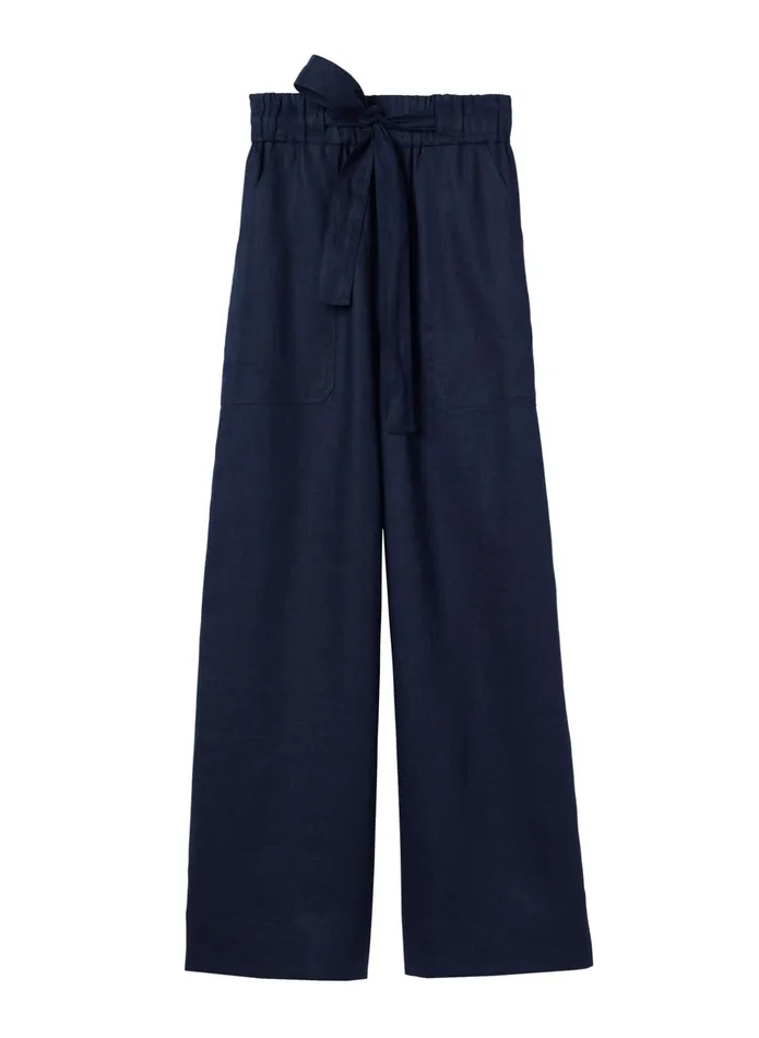 ALC Bottoms Naomi Linen Wide Leg Pant Midnight 8211 Women
