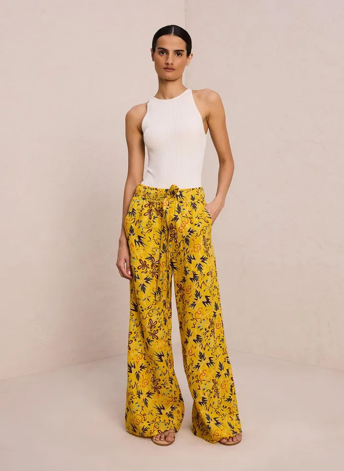ALC Bottoms Naomi Linen Wide Leg Pant Sole Multi 8211 Women