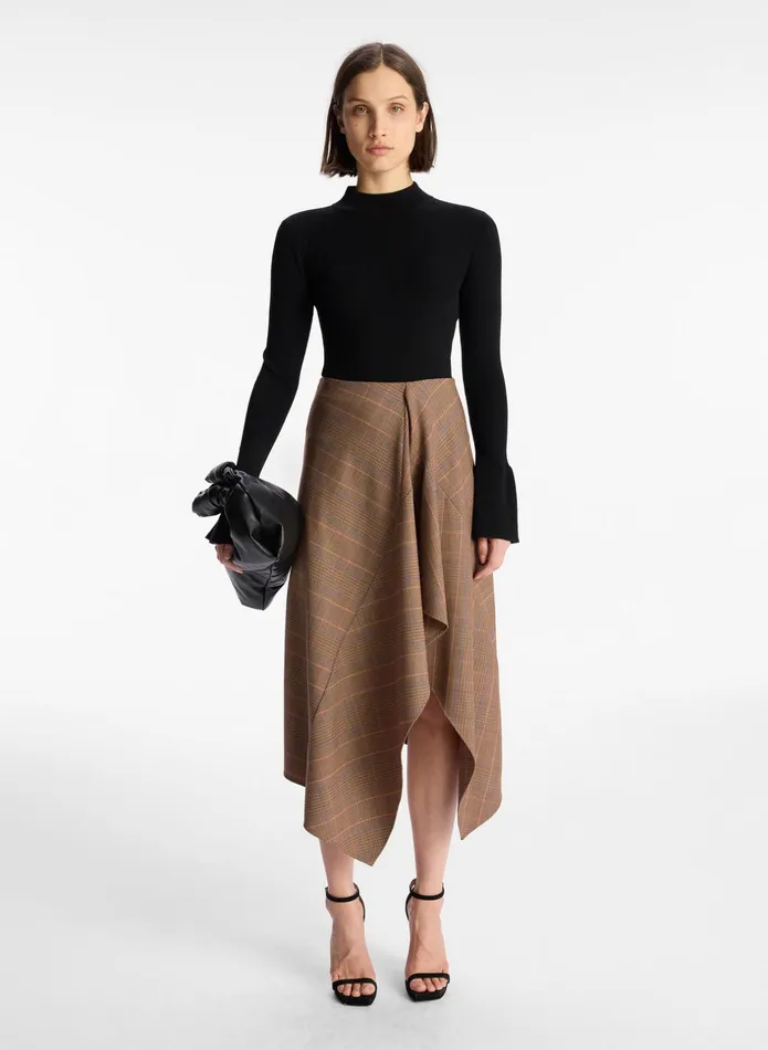 ALC Bottoms Navy Midi Skirt Sable Multi 8211 Women