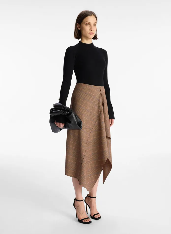 ALC Bottoms Navy Midi Skirt Sable Multi 8211 Women