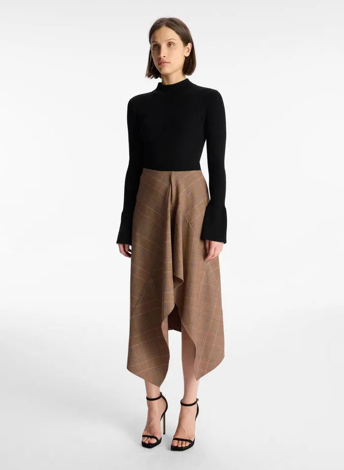 ALC Bottoms Navy Midi Skirt Sable Multi 8211 Women