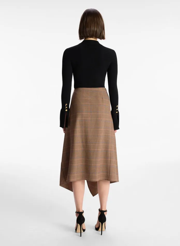 ALC Bottoms Navy Midi Skirt Sable Multi 8211 Women