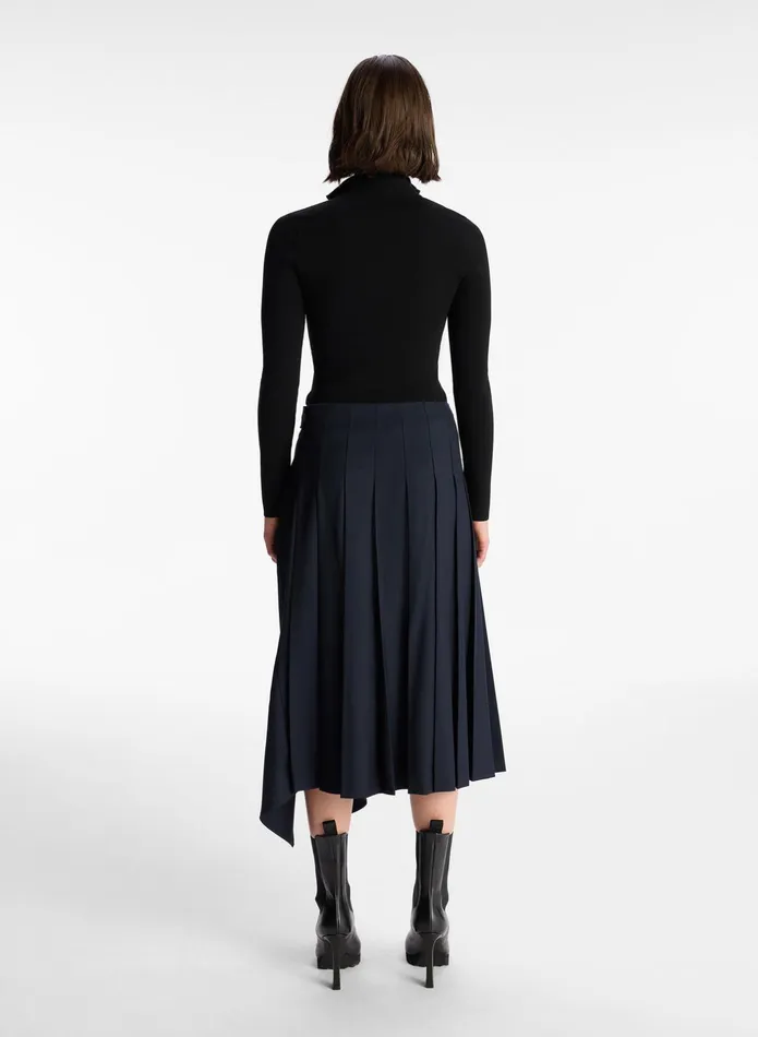 ALC Bottoms Wayland Pleated Midi Skirt Navy 8211 Women
