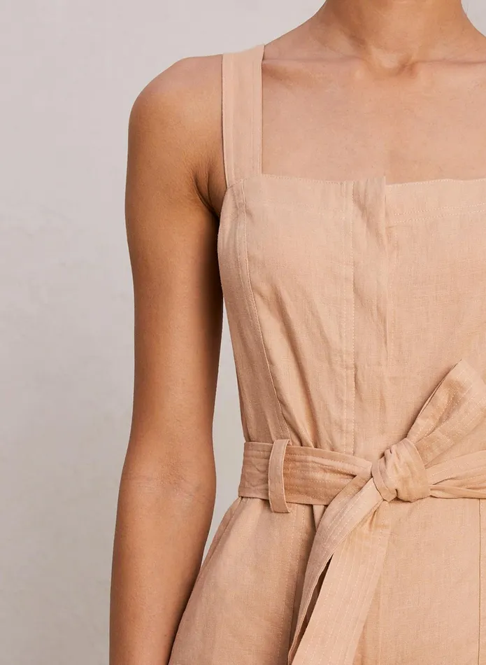 ALC Bottoms Winslow Linen Jumpsuit Biscotti 8211 Women