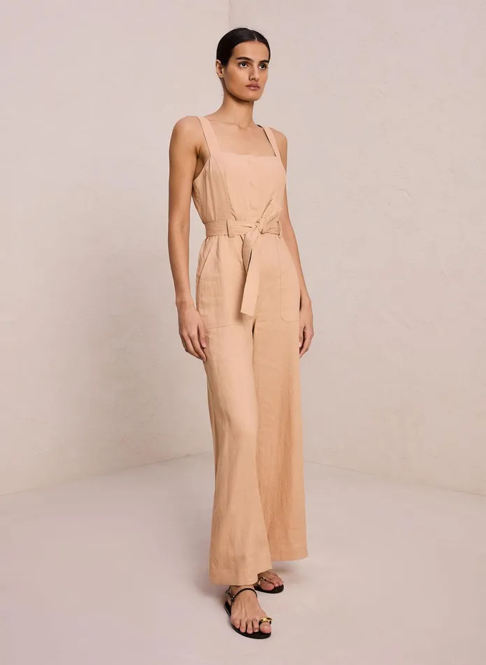 ALC Bottoms Winslow Linen Jumpsuit Biscotti 8211 Women