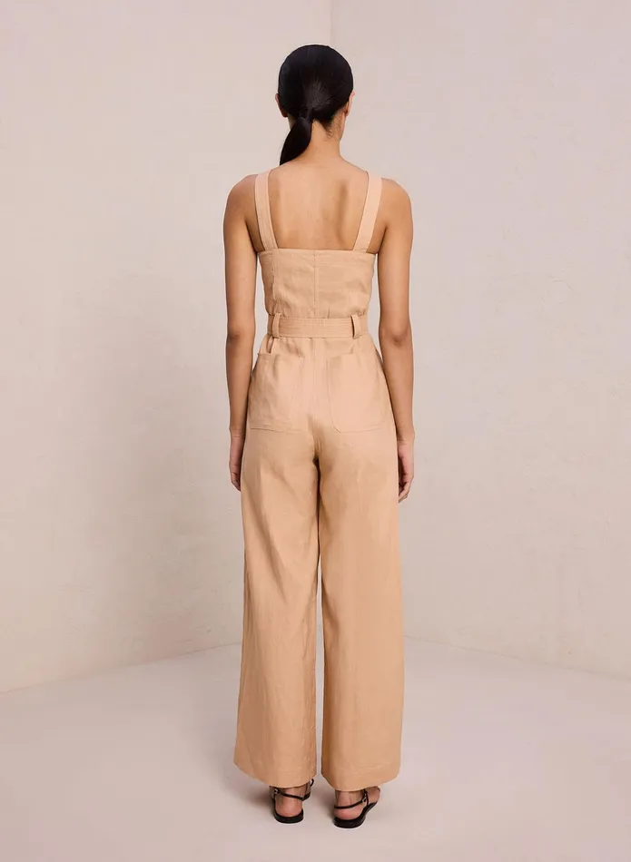 ALC Bottoms Winslow Linen Jumpsuit Biscotti 8211 Women