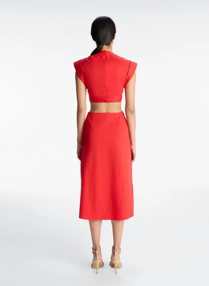 ALC Dresses Alessia Cotton Midi Dress Ruby 8211 Women