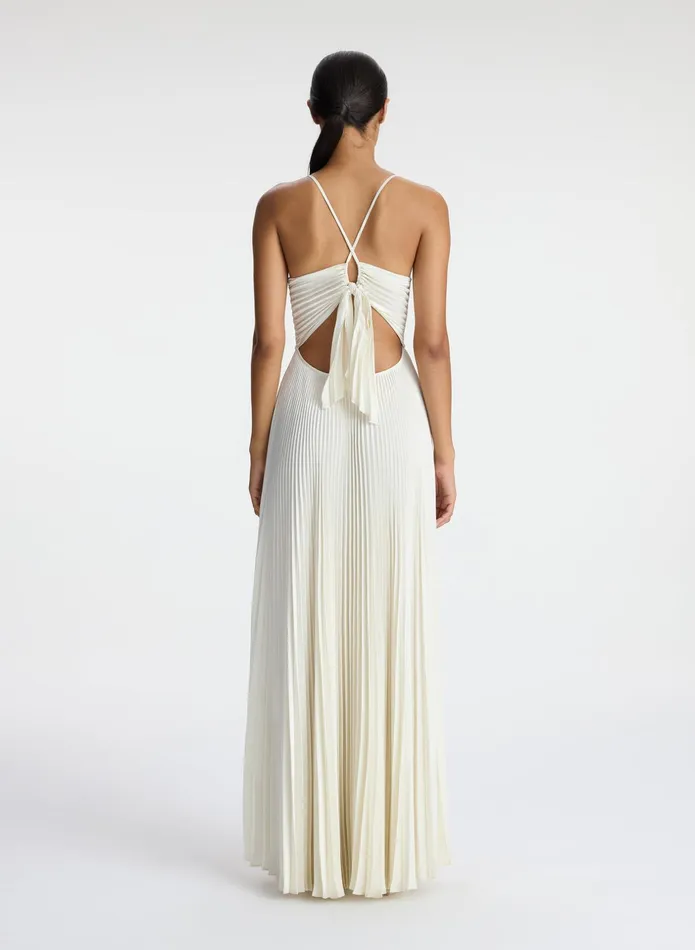 ALC Dresses Aries Satin Pleated Dress Whisper White 8211 Women