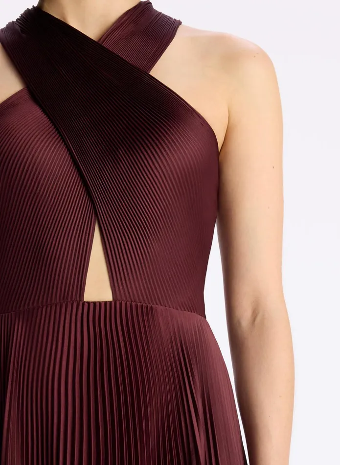ALC Dresses Athena Satin Pleated Dress Chicory 8211 Women
