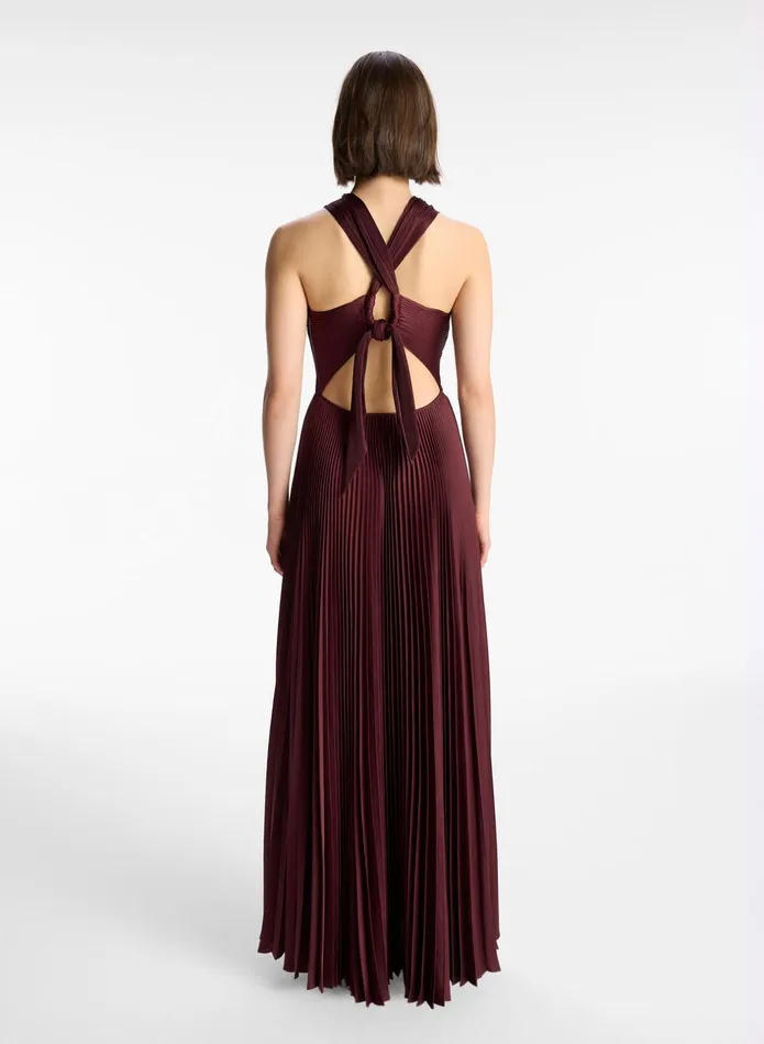 ALC Dresses Athena Satin Pleated Dress Chicory 8211 Women