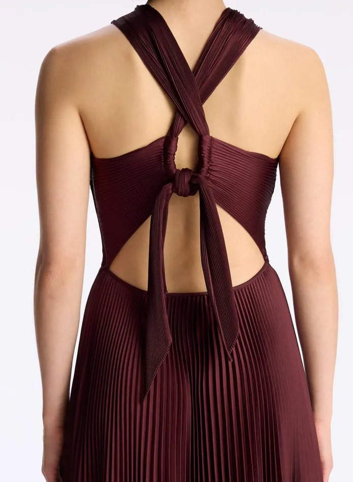 ALC Dresses Athena Satin Pleated Dress Chicory 8211 Women
