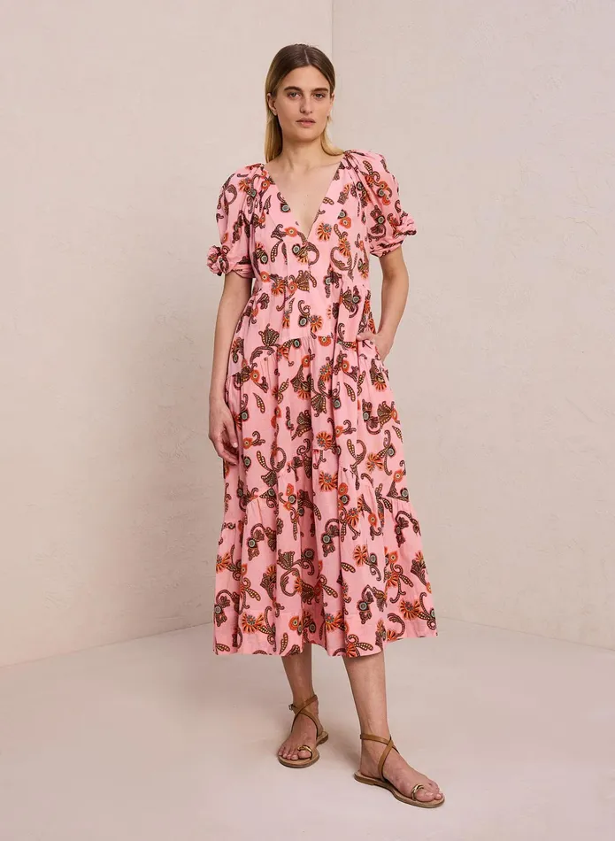 ALC Dresses Carmela Cotton Midi Dress Rosa Multi 8211 Women