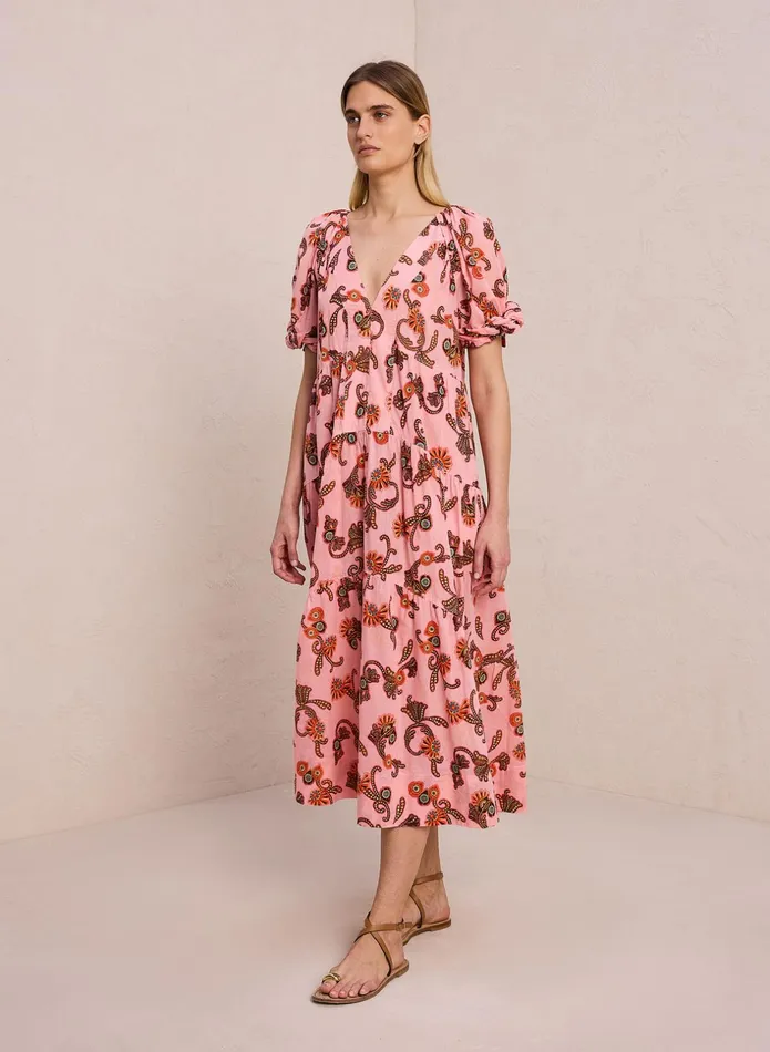 ALC Dresses Carmela Cotton Midi Dress Rosa Multi 8211 Women