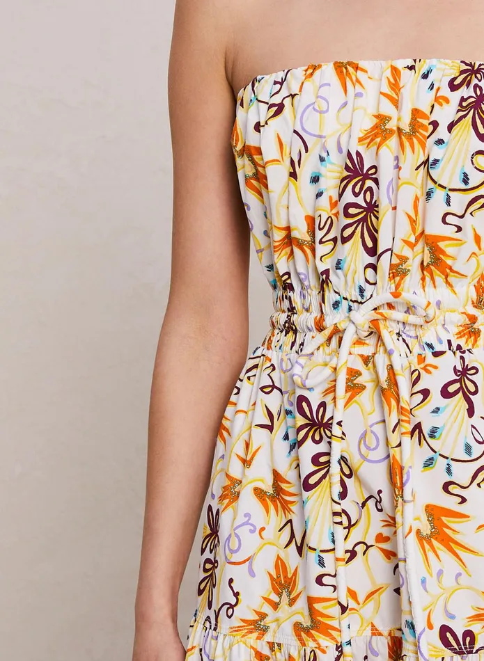 ALC Dresses Clark Strapless Midi Dress White Multi 8211 Women