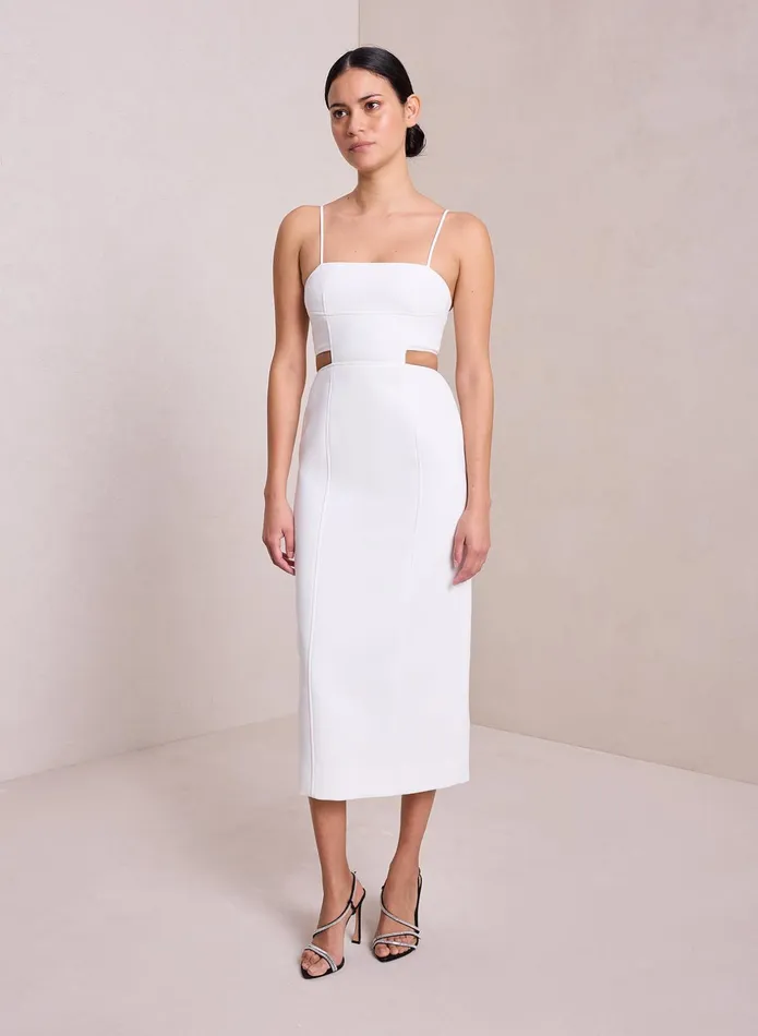 ALC Dresses Dalton Cut Out Midi Dress White 8211 Women