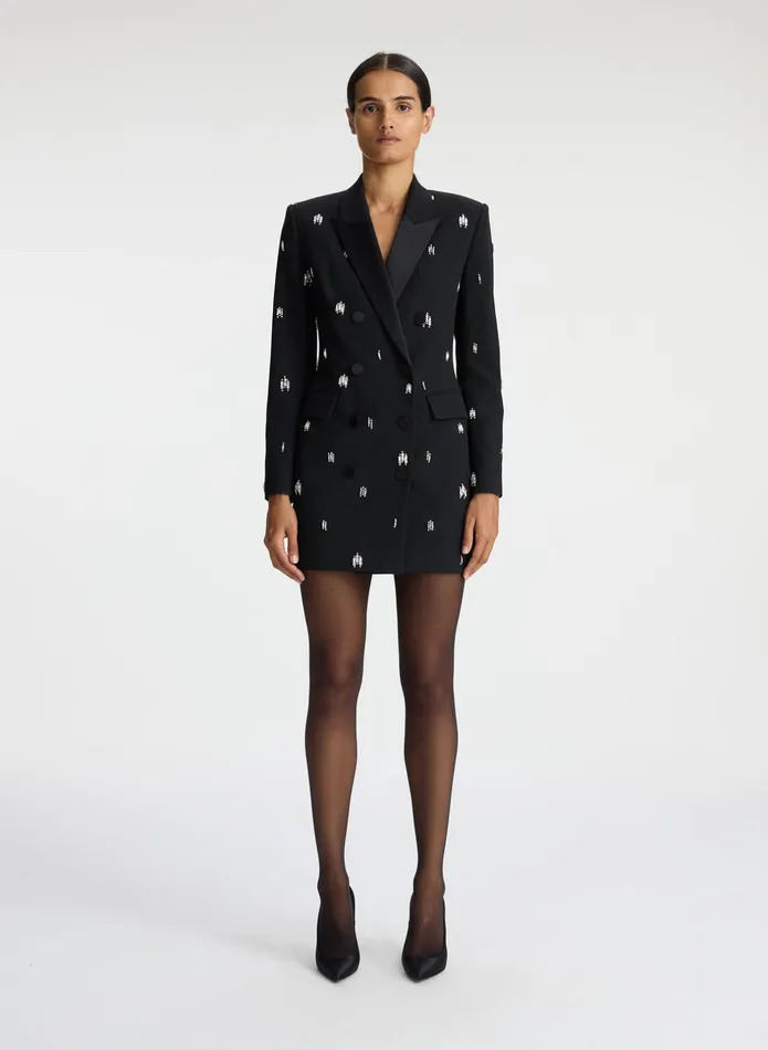 ALC Dresses Declan Embellished Tuxedo Dress Black 8211 Women