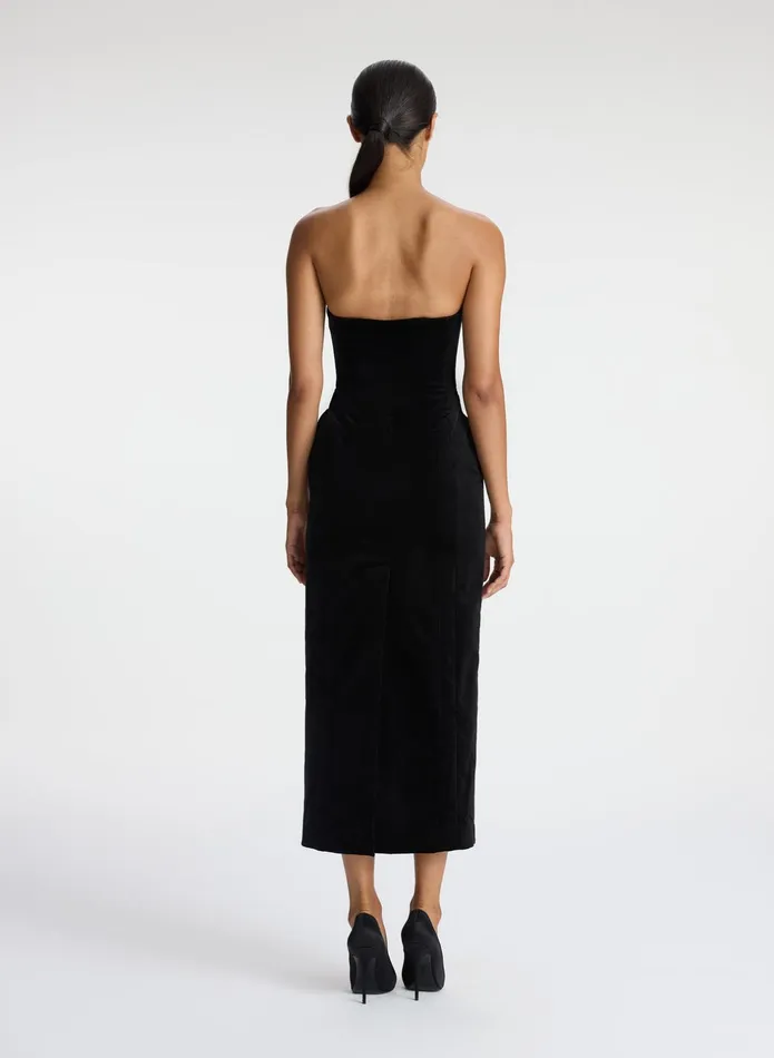 ALC Dresses Elizabeth Velvet Midi Dress Black 8211 Women