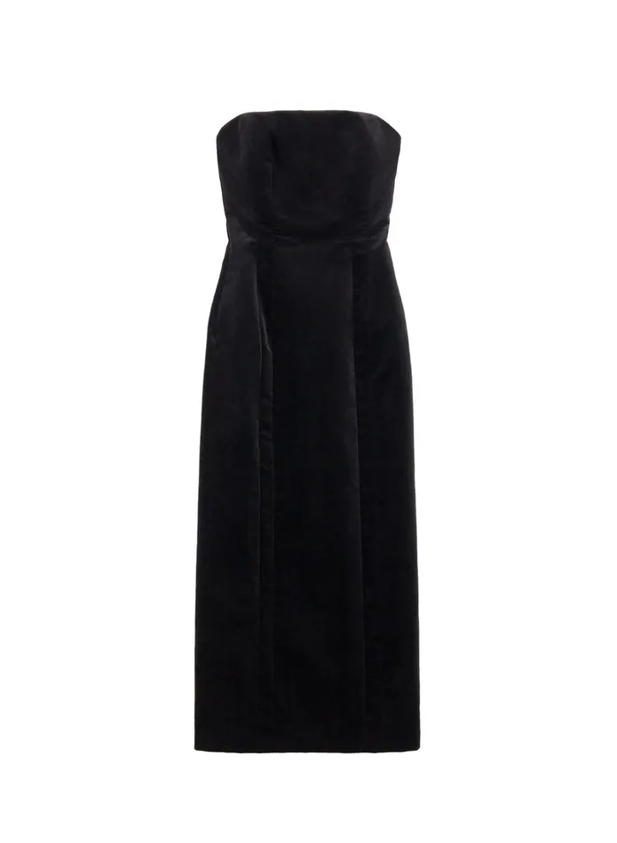ALC Dresses Elizabeth Velvet Midi Dress Black 8211 Women
