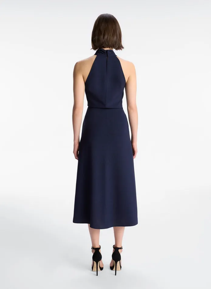 ALC Dresses Fiona Pleated Midi Dress Evening Blue 8211 Women