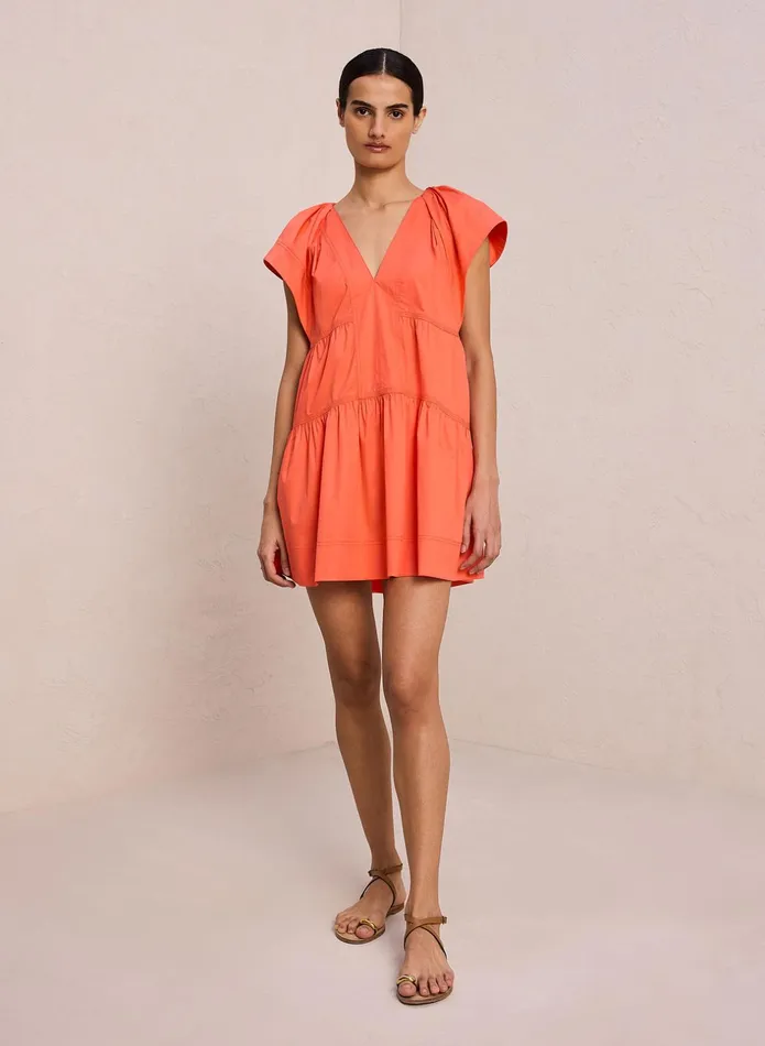 ALC Dresses Haley Cotton Mini Dress Spiced Coral 8211 Women