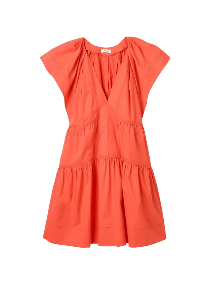 ALC Dresses Haley Cotton Mini Dress Spiced Coral 8211 Women
