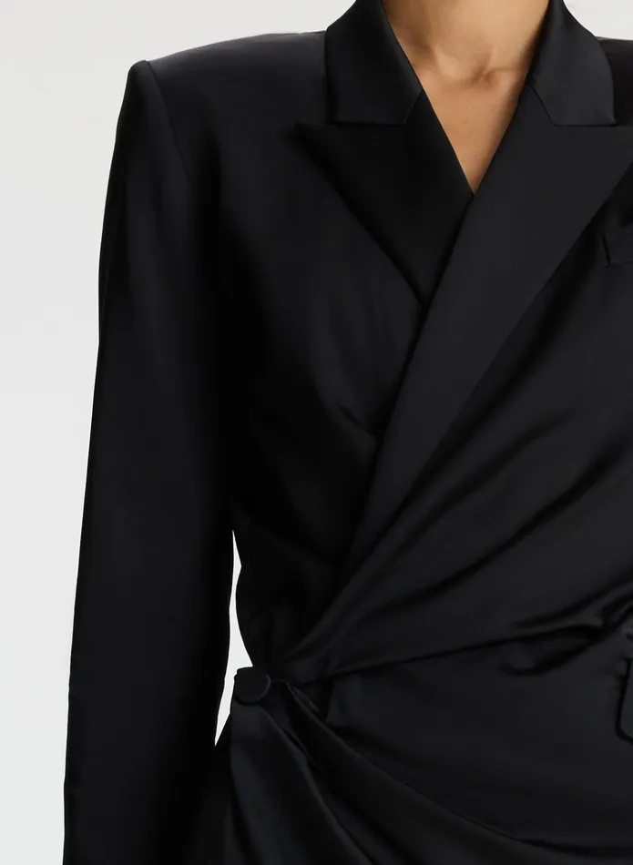 ALC Dresses Indigo Satin Blazer Dress Black 8211 Women
