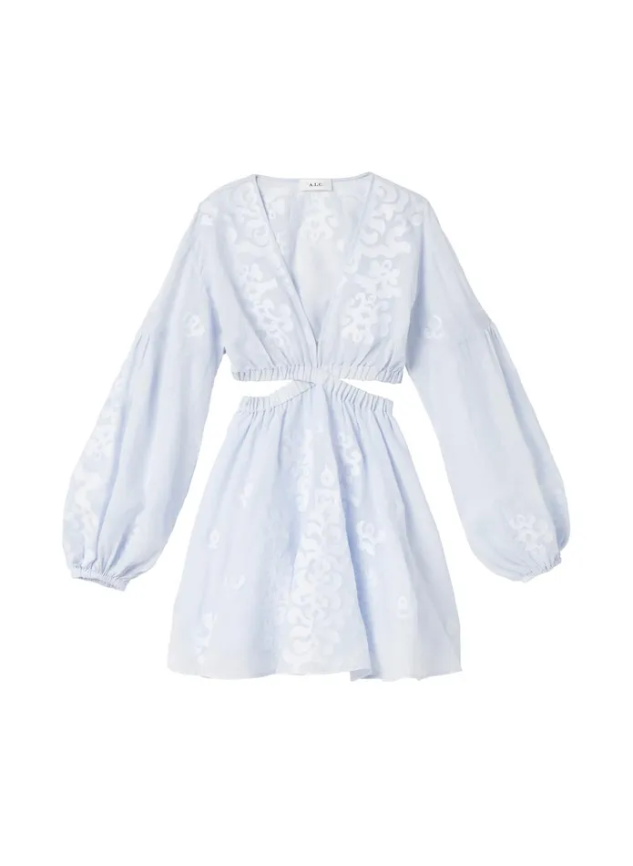 ALC Dresses Irene Embroidered Mini Dress Ice Waterice Water 8211 Women