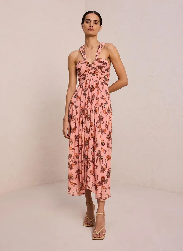 ALC Dresses Jaylin Cotton Silk Dress Sandstone Multi 8211 Women