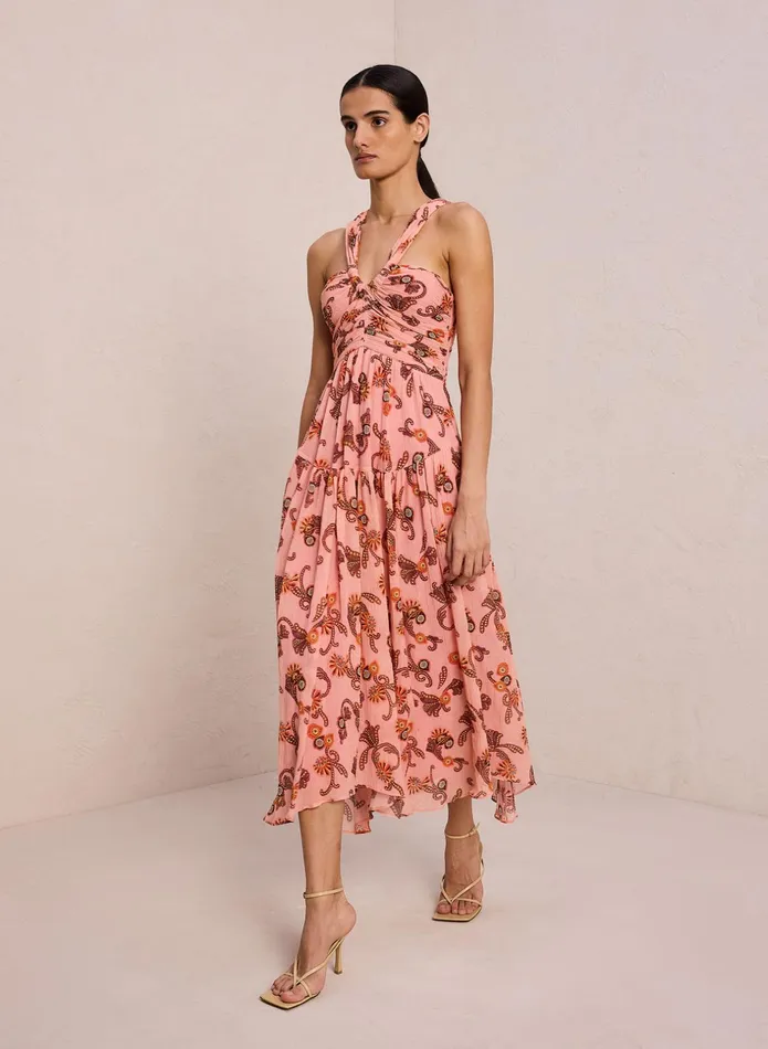 ALC Dresses Jaylin Cotton Silk Dress Sandstone Multi 8211 Women